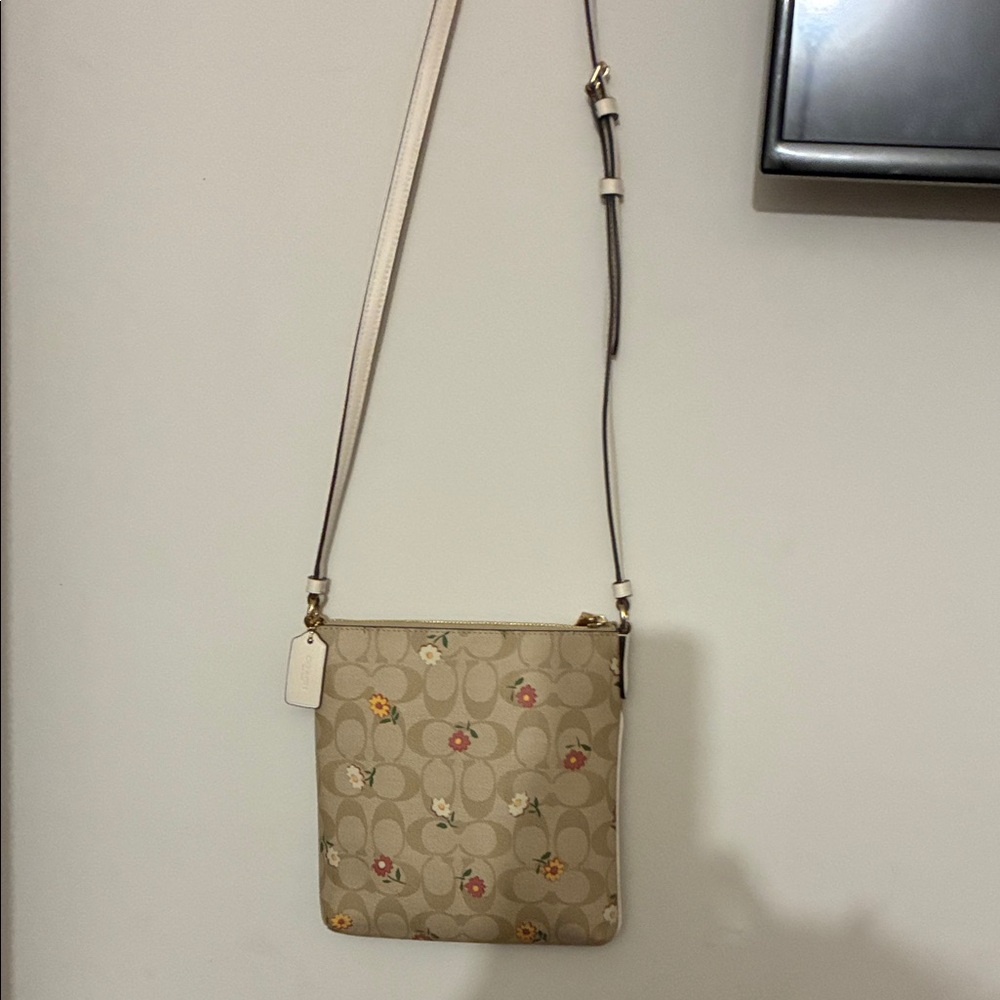 Coach Beige Floral Crossbody Bag